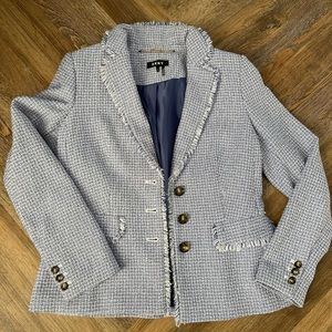 DKNY Blue Tweed Blazer Suit Jacket